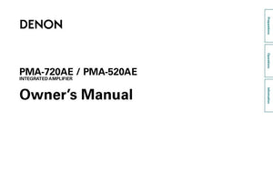 Denon PMA 720AE Receiver Amplifier Owners Manual