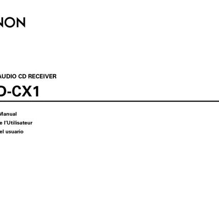 Denon RC DCX1 CD Receiver Owners Manual