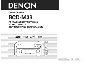 Denon RC DM33 CD Receiver Owners Manual