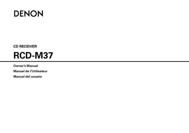 Denon RC DM37 CD Receiver Owners Manual