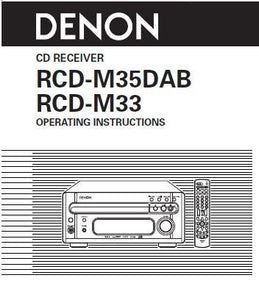 Denon RCD M35DAB Receiver Amplifier Owners Manual