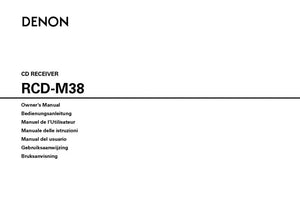 Denon RCD M38 CD Receiver Owners Manual