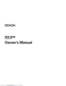 Denon RCD M39 Receiver Amplifier Owners Manual