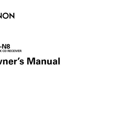 Denon RCD N8 CD Receiver Owners Manual