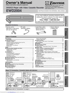 Emerson EWD2004 DVD VCR Combo Owners Manual