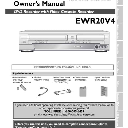 Emerson EWR20V4 DVD VCR Combo Owners Manual