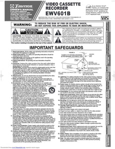 Emerson EWV601B VCR Owners Manual