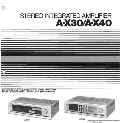 JVC A X30 A X40 Amplifier Owners Instruction Manual