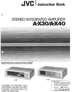 JVC A X30 A X40 Amplifier Owners Instruction Manual