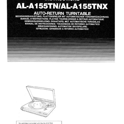 JVC AL-A155TN AL-A155TNX Turntable Owners Instruction Manual