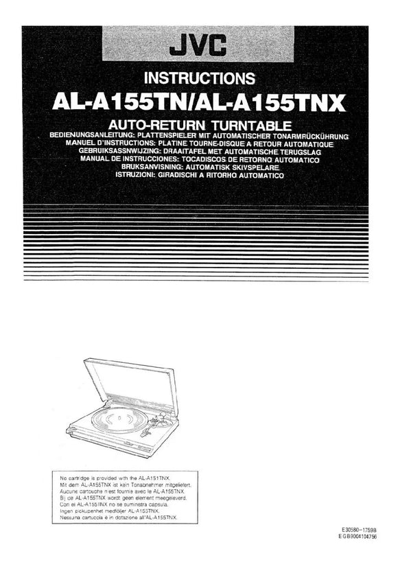 JVC AL-A155TN AL-A155TNX Turntable Owners Instruction Manual