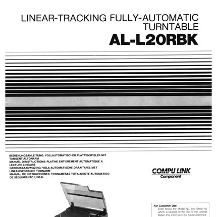 JVC AL-L20RBK Turntable Owners Instruction Manual