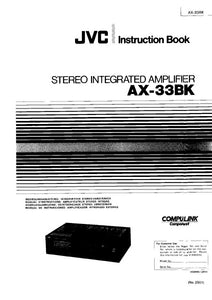 JVC AX-33BK Amplifier Owners Instruction Manual