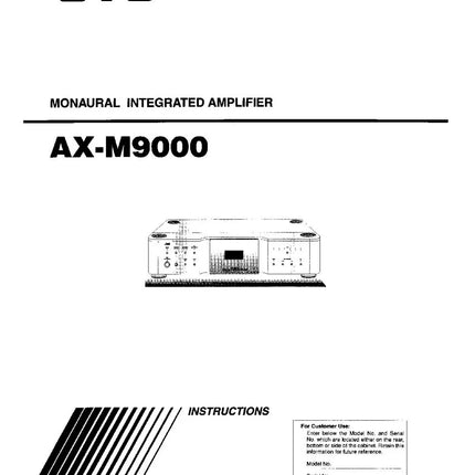 JVC AX-M9000 Amplifier Owners Instruction Manual
