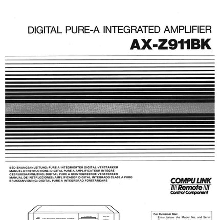 JVC AX-Z911BK Amplifier Owners Instruction Manual