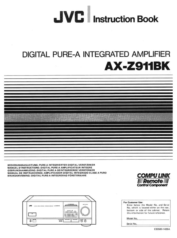 JVC AX-Z911BK Amplifier Owners Instruction Manual