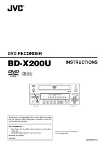 JVC BD-X200U DVD Recorder Owners Instruction Manual