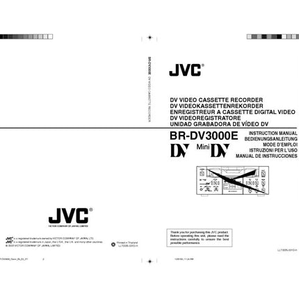 JVC BR-DV3000E VCR Owners Instruction Manual