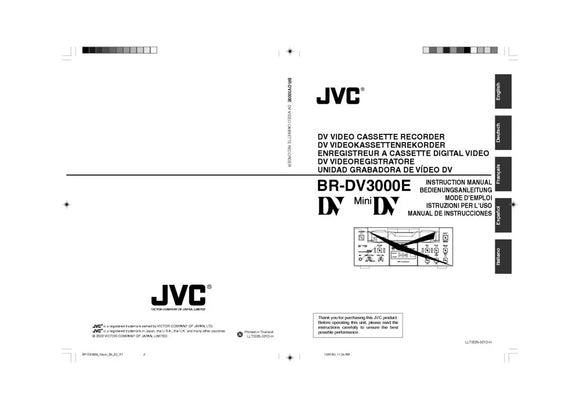 JVC BR-DV3000E VCR Owners Instruction Manual