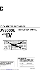 JVC BR-DV3000U VCR Owners Instruction Manual