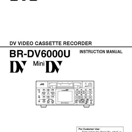 JVC BR-DV6000 VCR Owners Instruction Manual