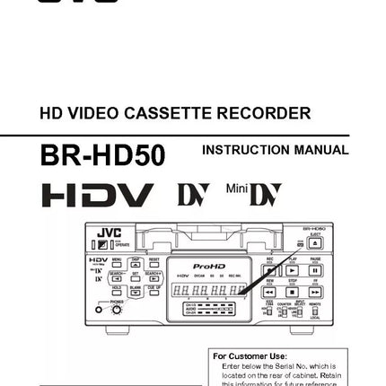 JVC BR-HD50 VCR Owners Instruction Manual