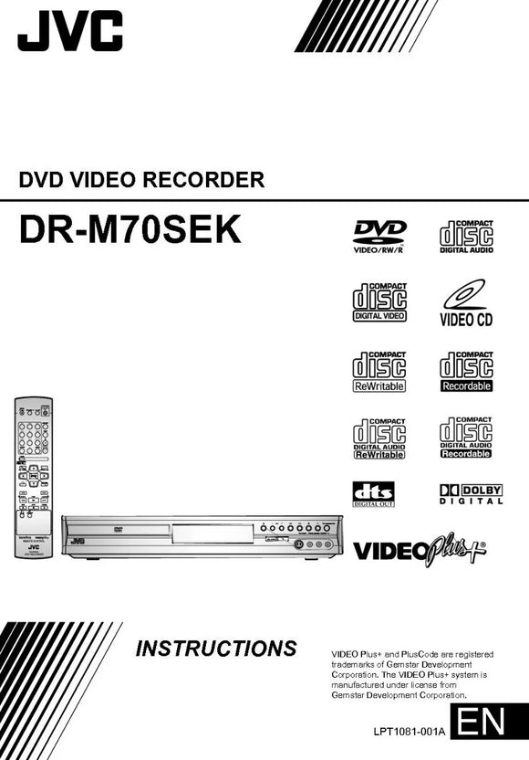 JVC DR-M70SEK DVD Recorder Owners Instruction Manual