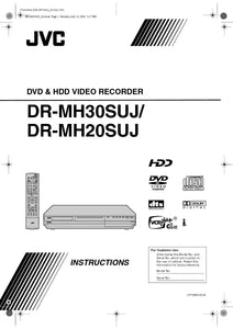 JVC DR-MH20SUJ DR-MH30SUJ DVD Recorder Owners Instruction Manual