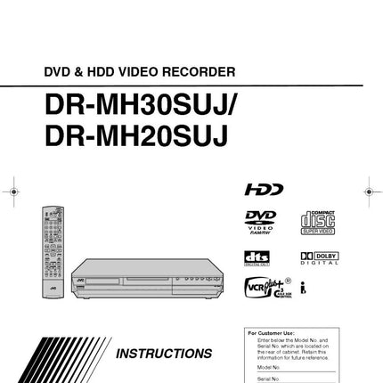 JVC DR-MH30SUJ DVD Recorder Owners Instruction Manual
