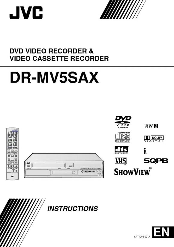 JVC DR-MV5SAX DVD Recorder Owners Instruction Manual