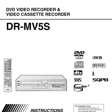 JVC DR-MV5SUS DVD Recorder Owners Instruction Manual