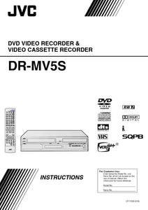 JVC DR-MV5SUS DVD Recorder Owners Instruction Manual