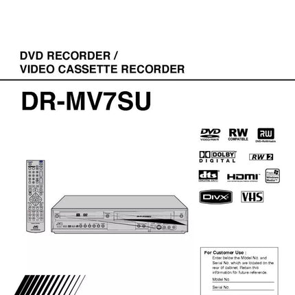 JVC DR-MV7SU DVD Recorder Owners Instruction Manual