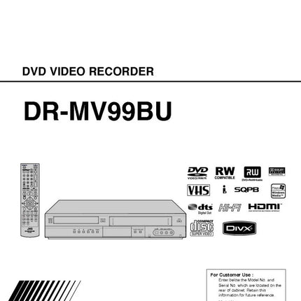 JVC DR-MV99BU DVD Recorder Owners Instruction Manual