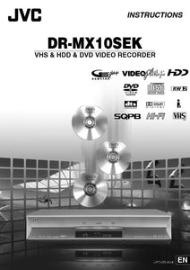 JVC DR-MX10SEK DVD Recorder Owners Instruction Manual