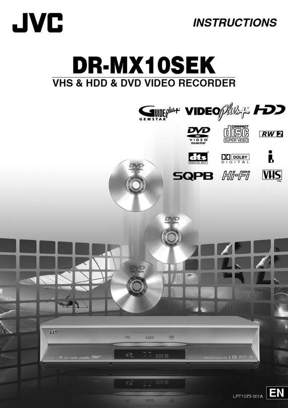 JVC DR-MX10SEK DVD Recorder Owners Instruction Manual