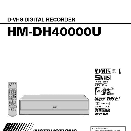JVC HM-DH40000U VCR Owners Instruction Manual