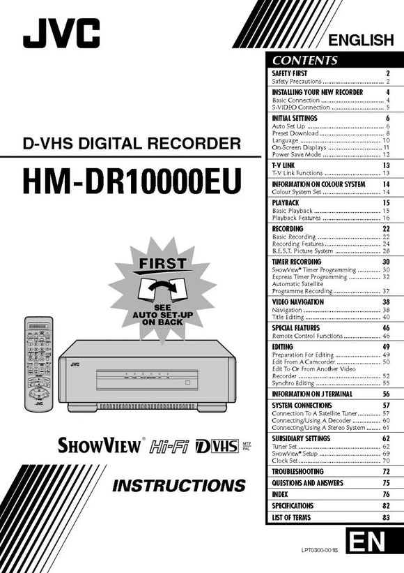 JVC HM-DR10000EU VCR Owners Instruction Manual