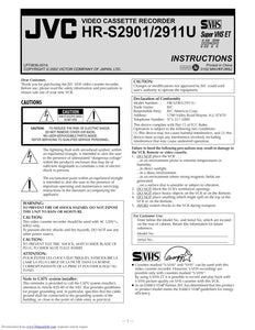 JVC HR-2901 VCR Owners Instruction Manual