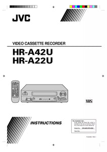 JVC HR-A22U HR-A42U VCR Owners Instruction Manual