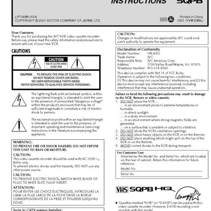 JVC HR-A5U VCR Owners Instruction Manual