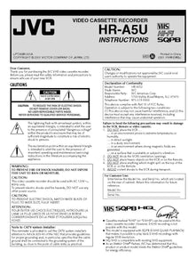 JVC HR-A5U VCR Owners Instruction Manual