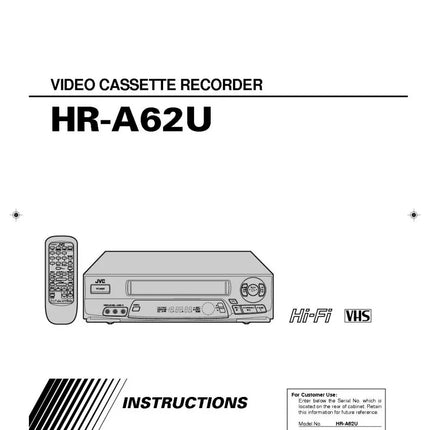 JVC HR-A62U VCR Owners Instruction Manual