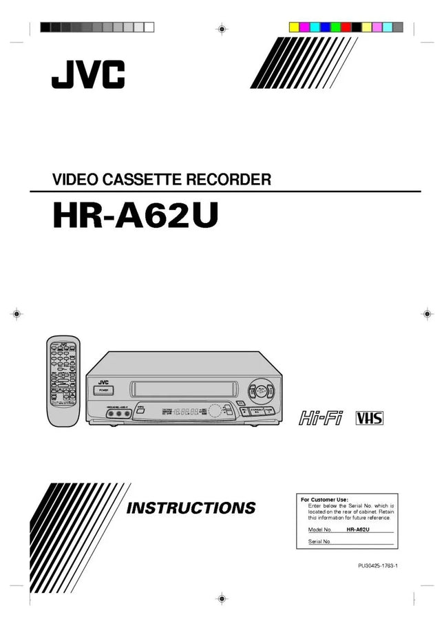 JVC HR-A62U VCR Owners Instruction Manual