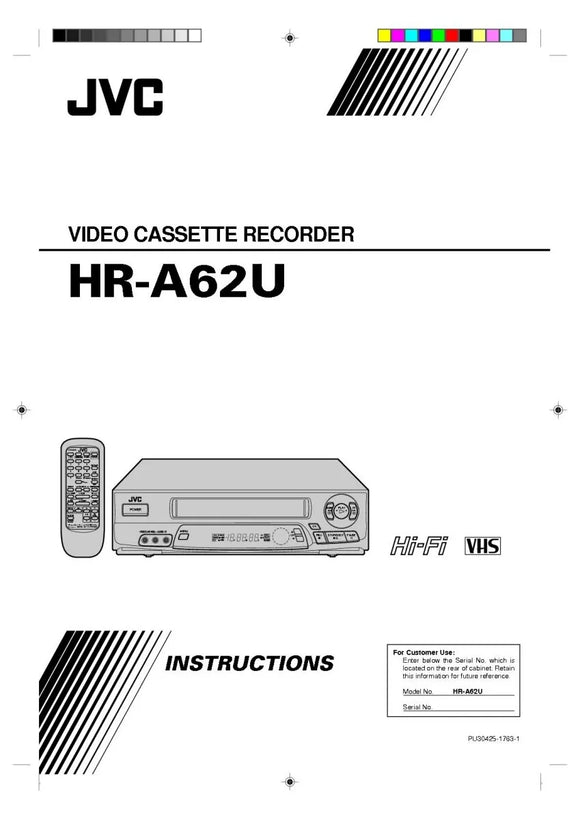 JVC HR-A62U VCR Owners Instruction Manual