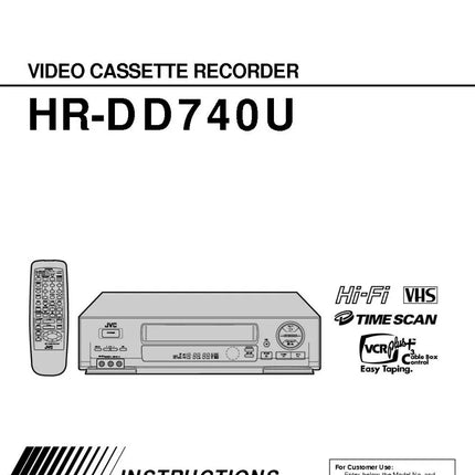JVC HR-DD740U VCR Owners Instruction Manual