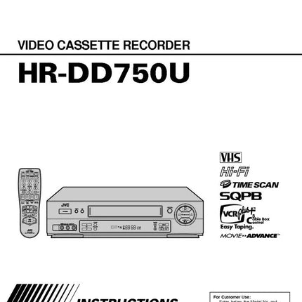 JVC HR-DD750U VCR Owners Instruction Manual