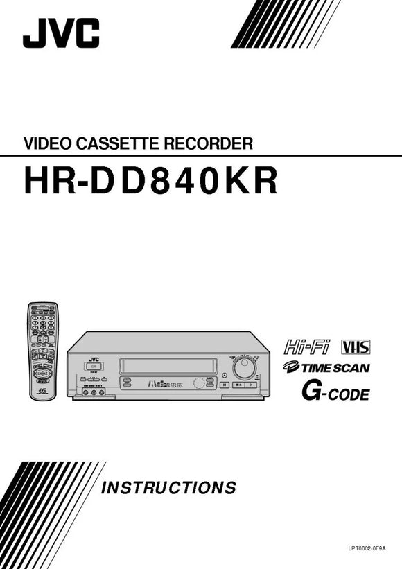 JVC HR-DD840KR VCR Owners Instruction Manual