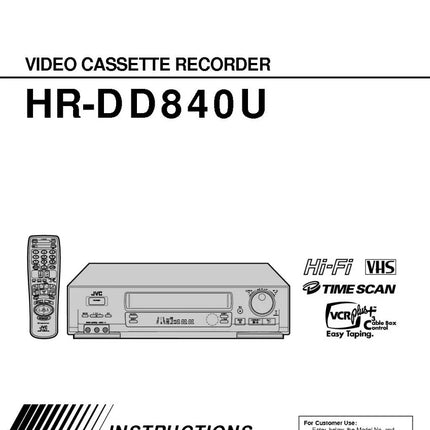 JVC HR-DD840U VCR Owners Instruction Manual