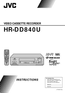 JVC HR-DD840U VCR Owners Instruction Manual